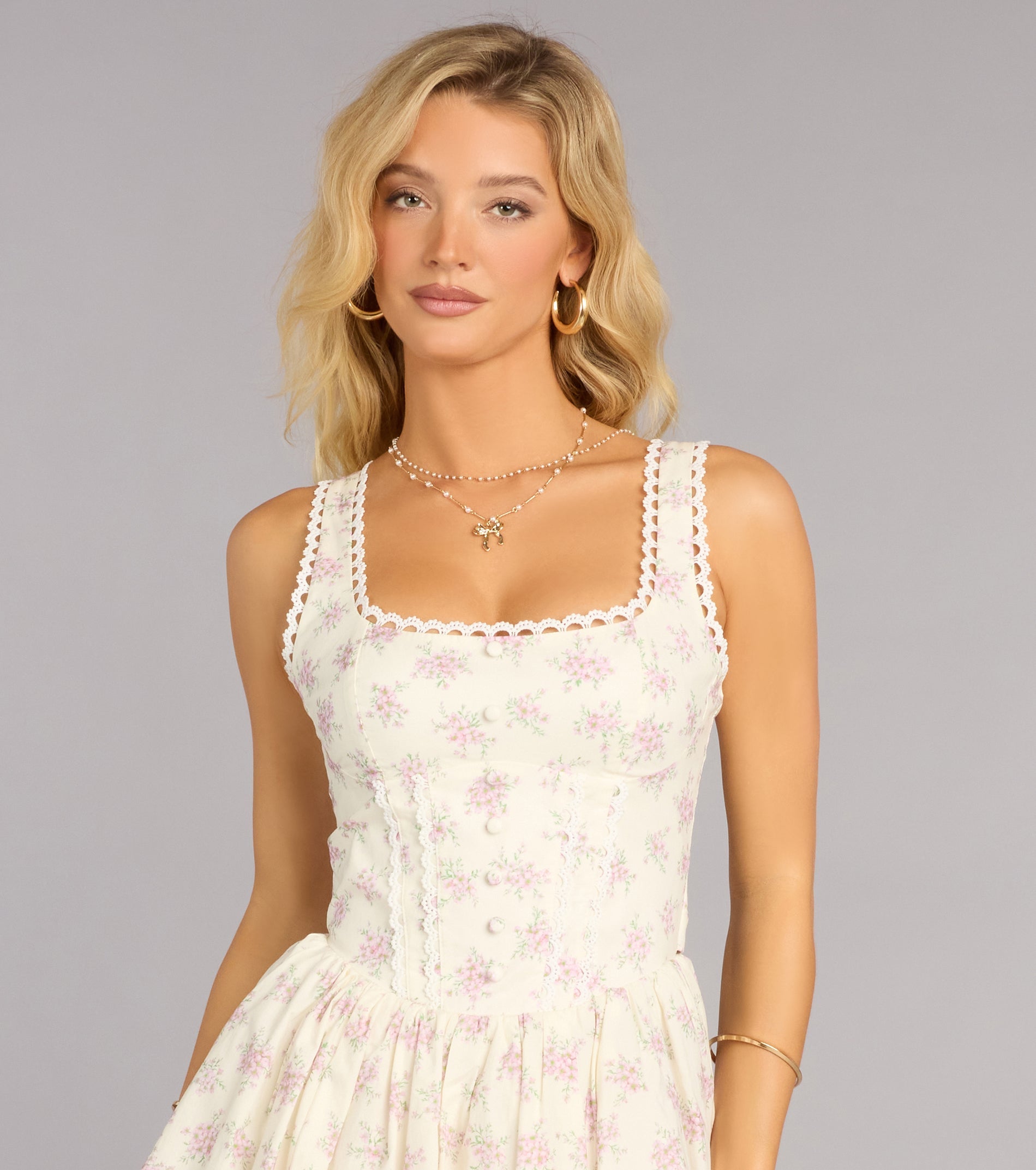 Sweet Invite Floral Woven Skater Dress