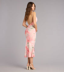 Grace In Motion Floral Open Back Midi Dress