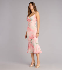 Grace In Motion Floral Open Back Midi Dress