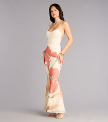 Soft Spoken Stunner Floral Mesh Maxi Dress