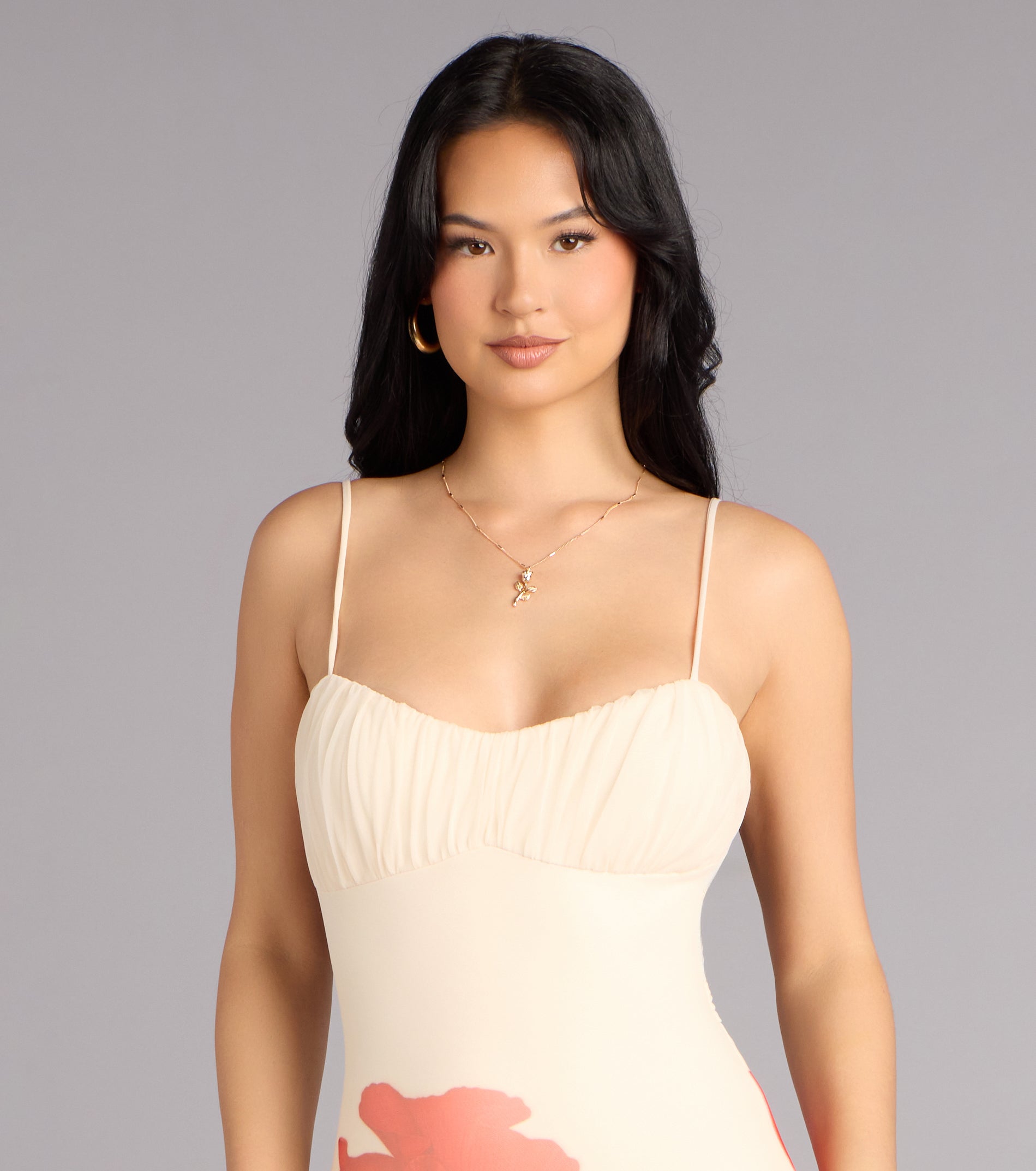 Soft Spoken Stunner Floral Mesh Maxi Dress