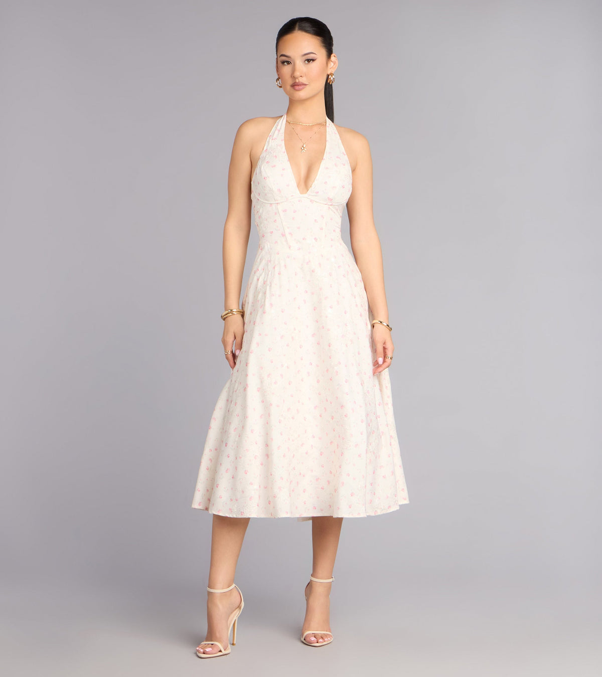 Brunch Bloom Floral Butterfly Midi Dress