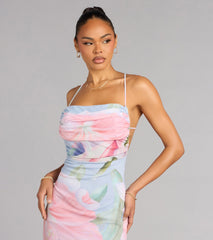 Effortless Bloom Floral Open Back Maxi Dress