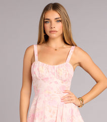 Pretty Agenda Floral Woven Ruffle Maxi Dress