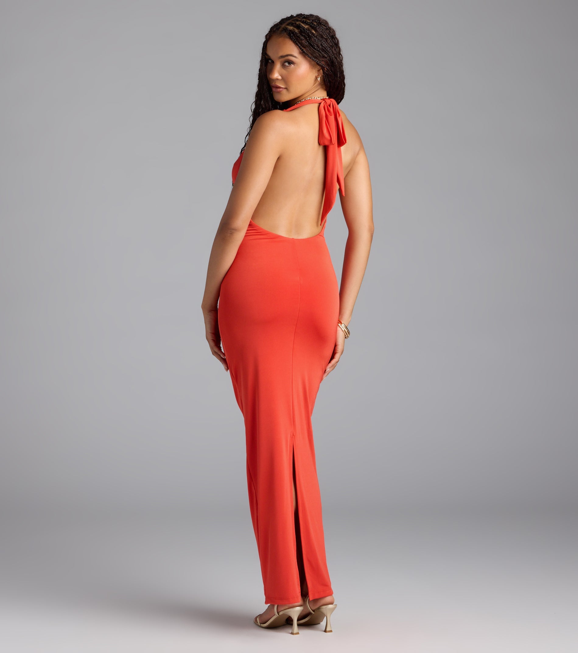 Center Of It All Cowl Neck Maxi Dress