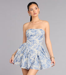 Sweet Blooms Floral Lace-Up Mini Dress