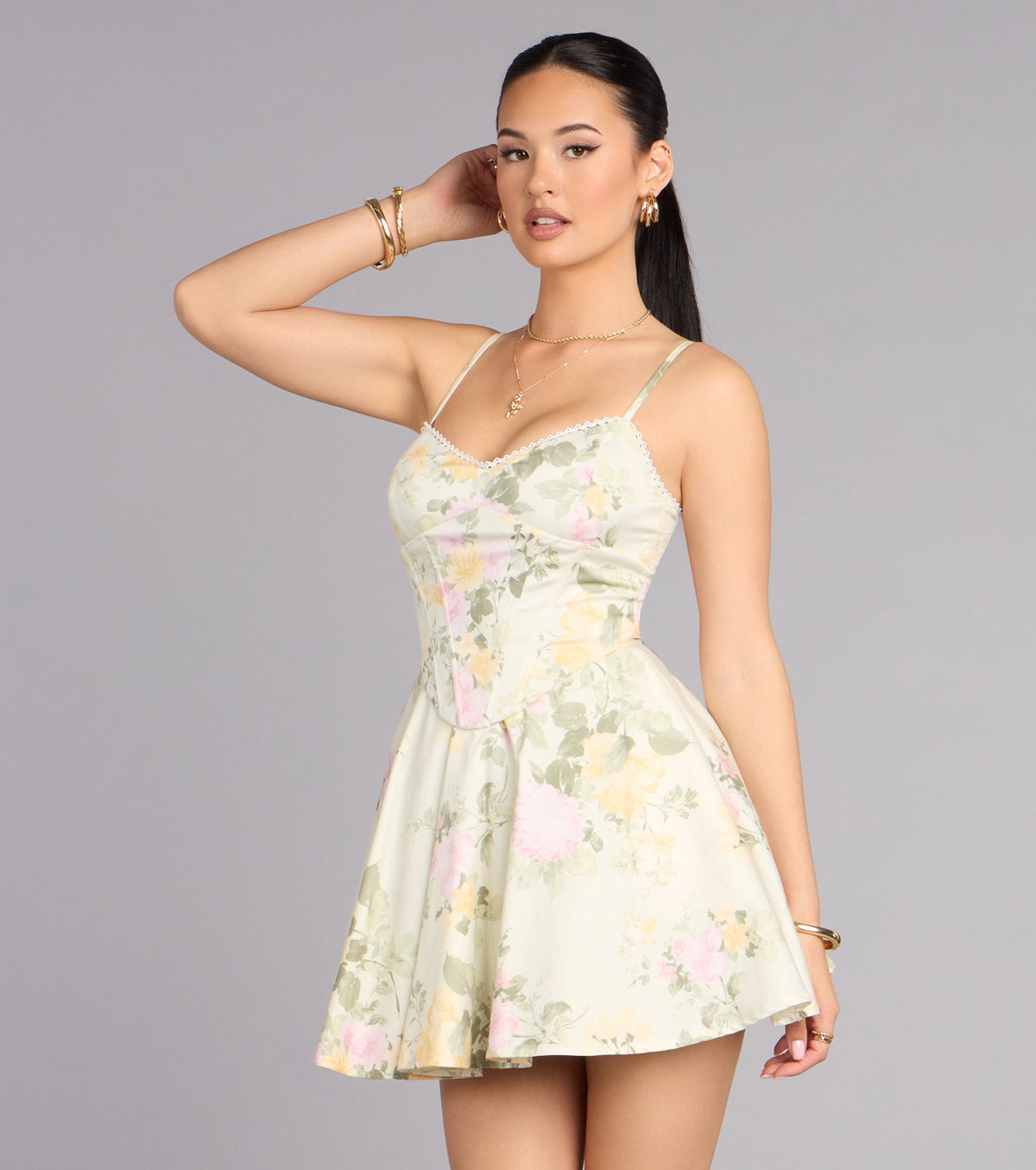 Spring Fling Floral Skater Dress
