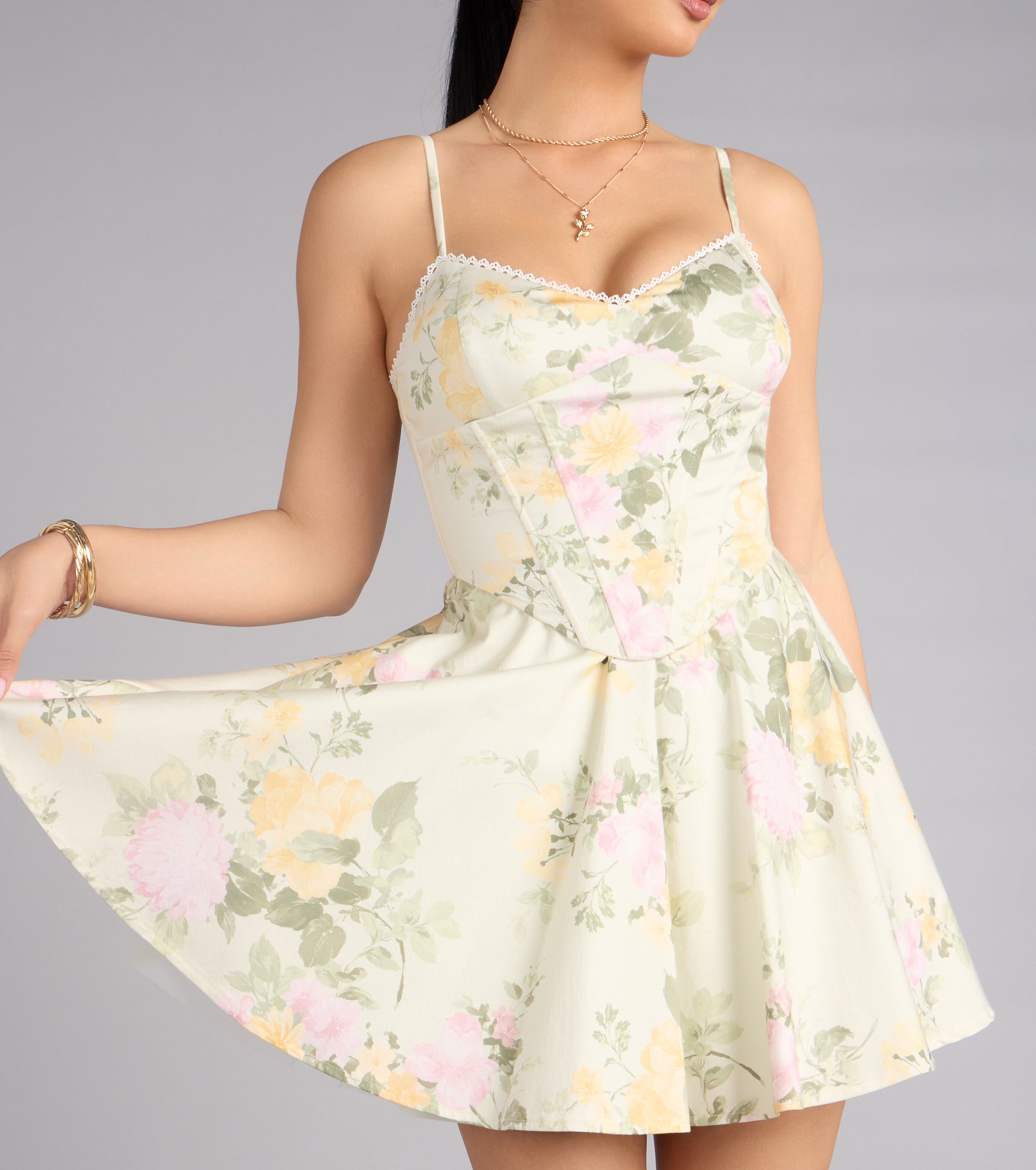 Spring Fling Floral Skater Dress