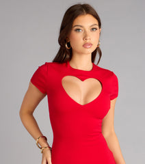 Flirty Vibes Heart Cutout Bodycon Mini Dress