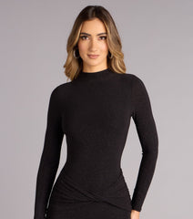 Low Key Dazzle Glitter Mini Dress