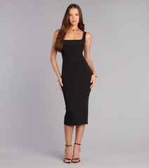 Sleekly Stunning Tie-Back Midi Dress