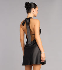 Soft Shine Satin A-Line Mini Dress
