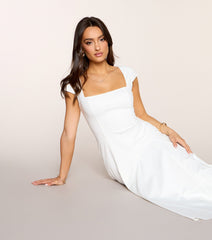 Pretty And Polished Lace-Up A-Line Midi Dress