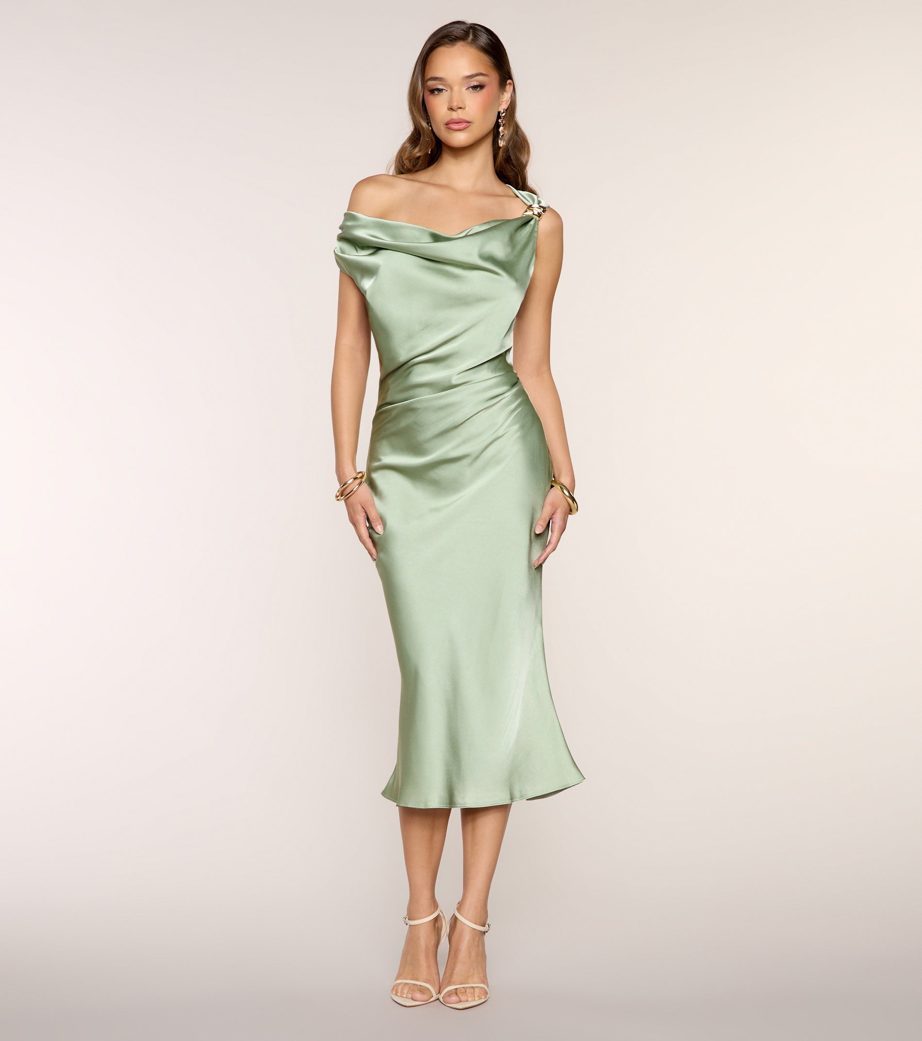Candlelit Plans Satin Midi Dress