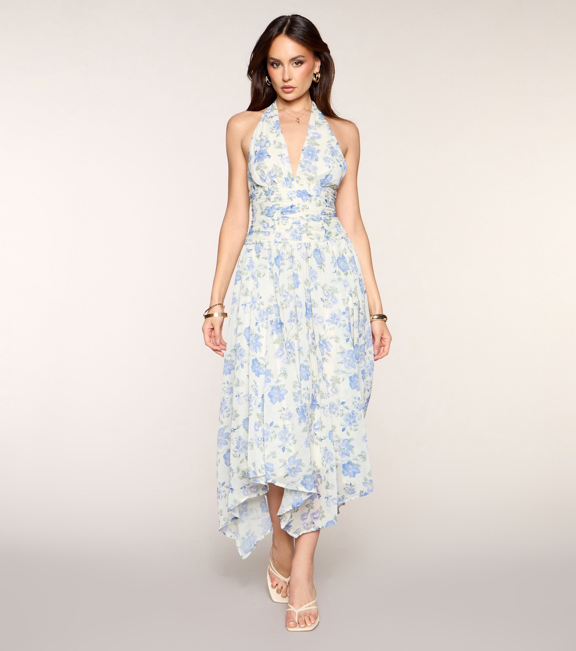 RSVP Pretty Floral Chiffon Maxi Dress