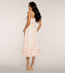 Petals & Prosecco V-Neck Midi Dress