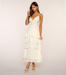 RSVP Ruffle Chiffon Maxi Dress