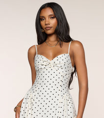 Dot Your Calendar Lace-Up Midi Dress