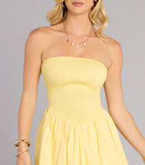Sweet Days Smocked Strapless Mini Dress