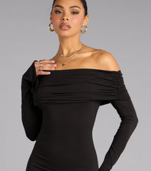 Golden Hour Off-The-Shoulder Mini Dress