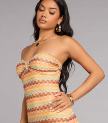 Golden Glow Strapless Maxi Dress