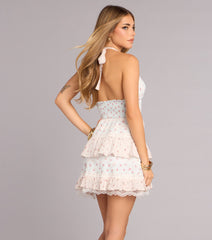 Sweet Plans Ahead Ditsy Floral Print Skater Dress