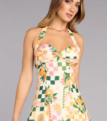 Amalfi Mood Halter Skater Dress