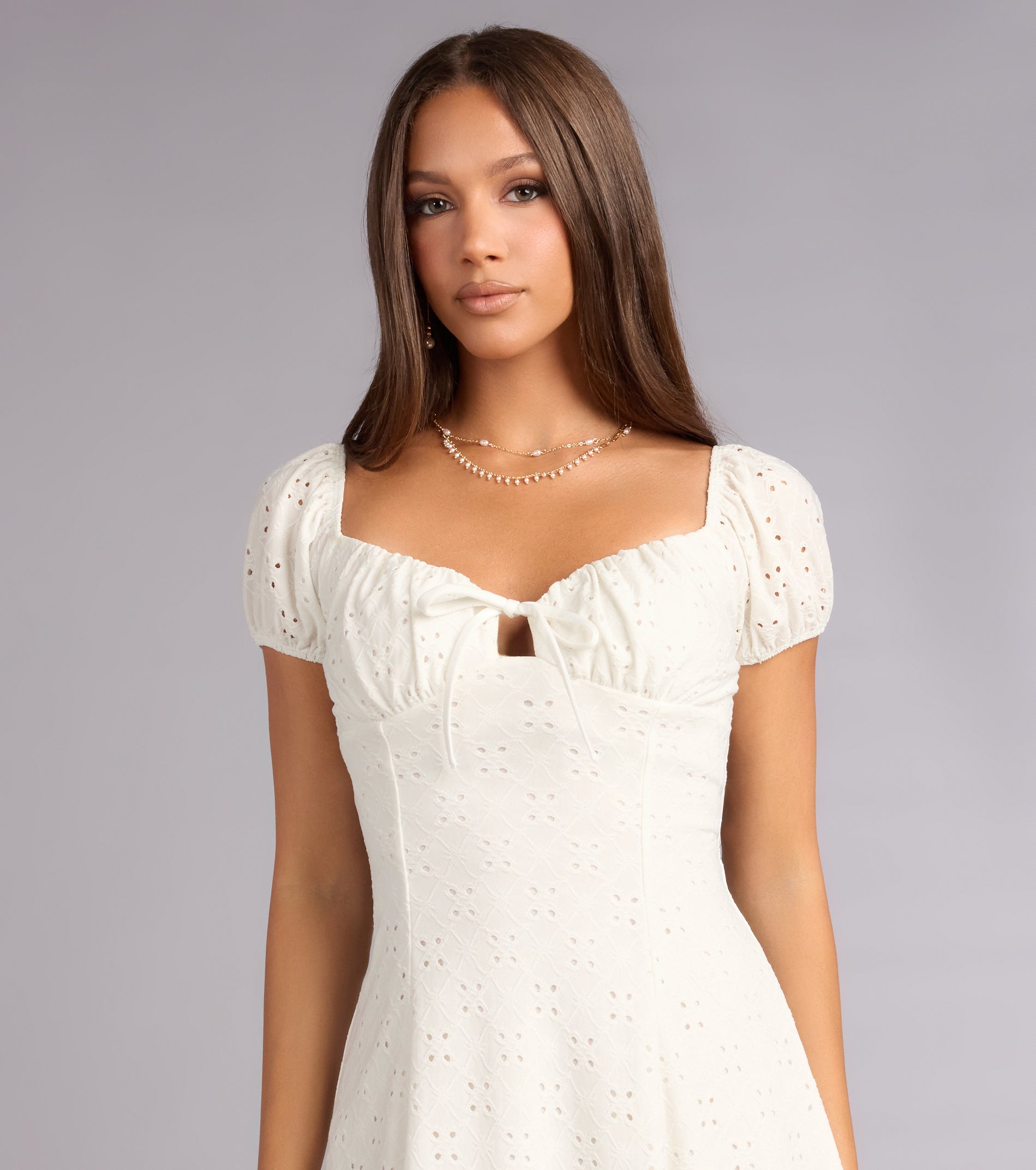 Daytime Darling Eyelet Mini Dress
