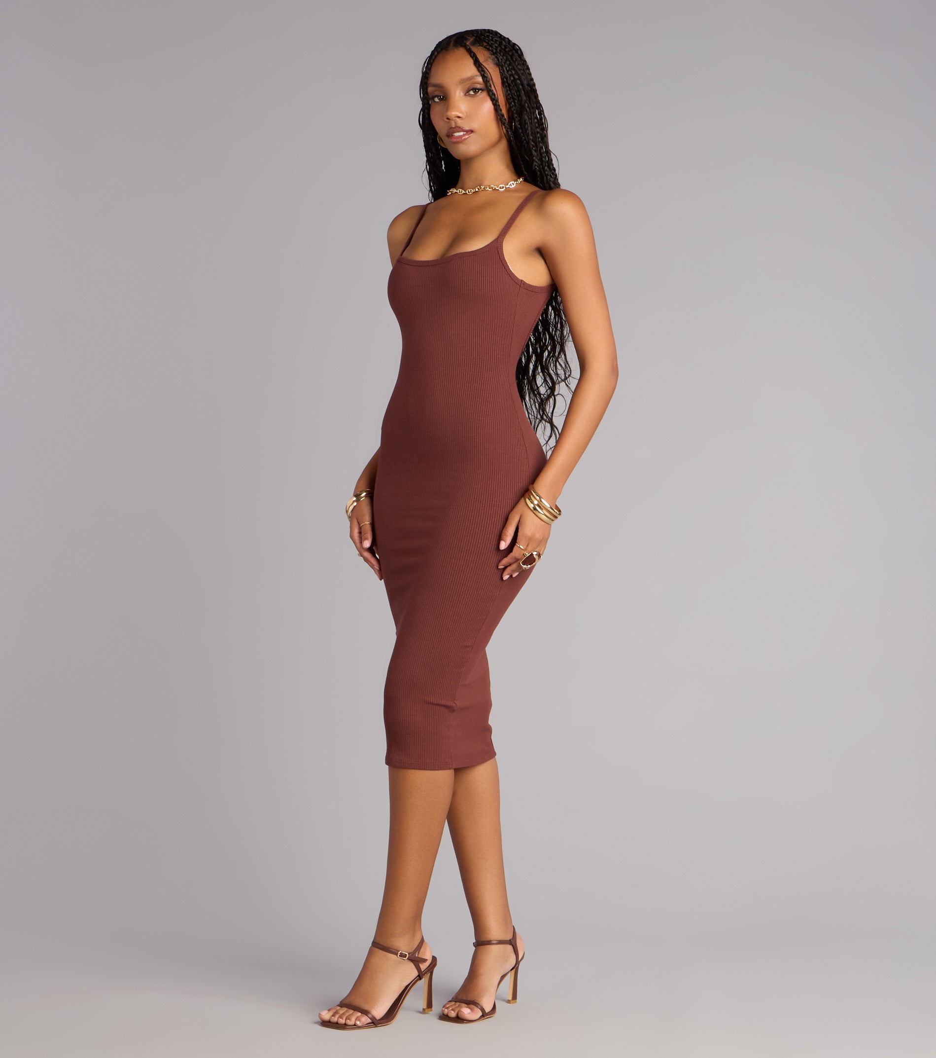 Bare It All Open Back Bodycon Midi Dress