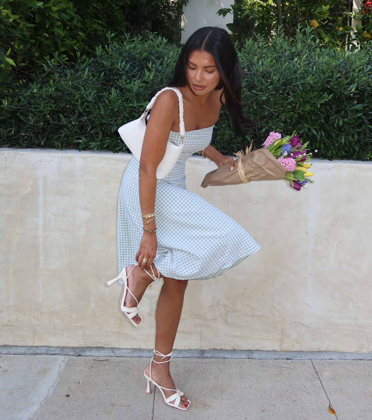 Sunny Day Cutie Gingham Midi Dress