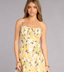 Sweet Citrus A-Line Mini Dress