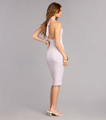 Weekend Crush Striped Halter Midi Dress