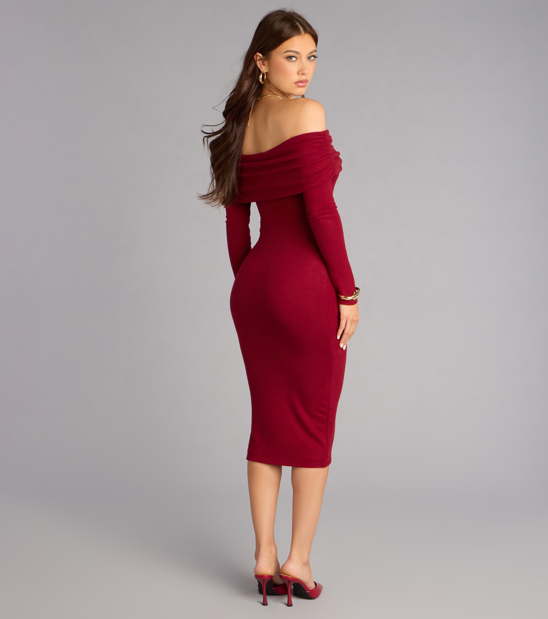 Soft Intentions Off-Shoulder Midi Dress