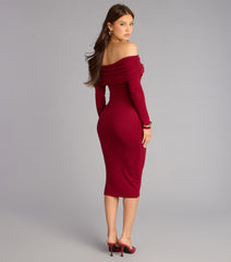 Soft Intentions Off-Shoulder Midi Dress