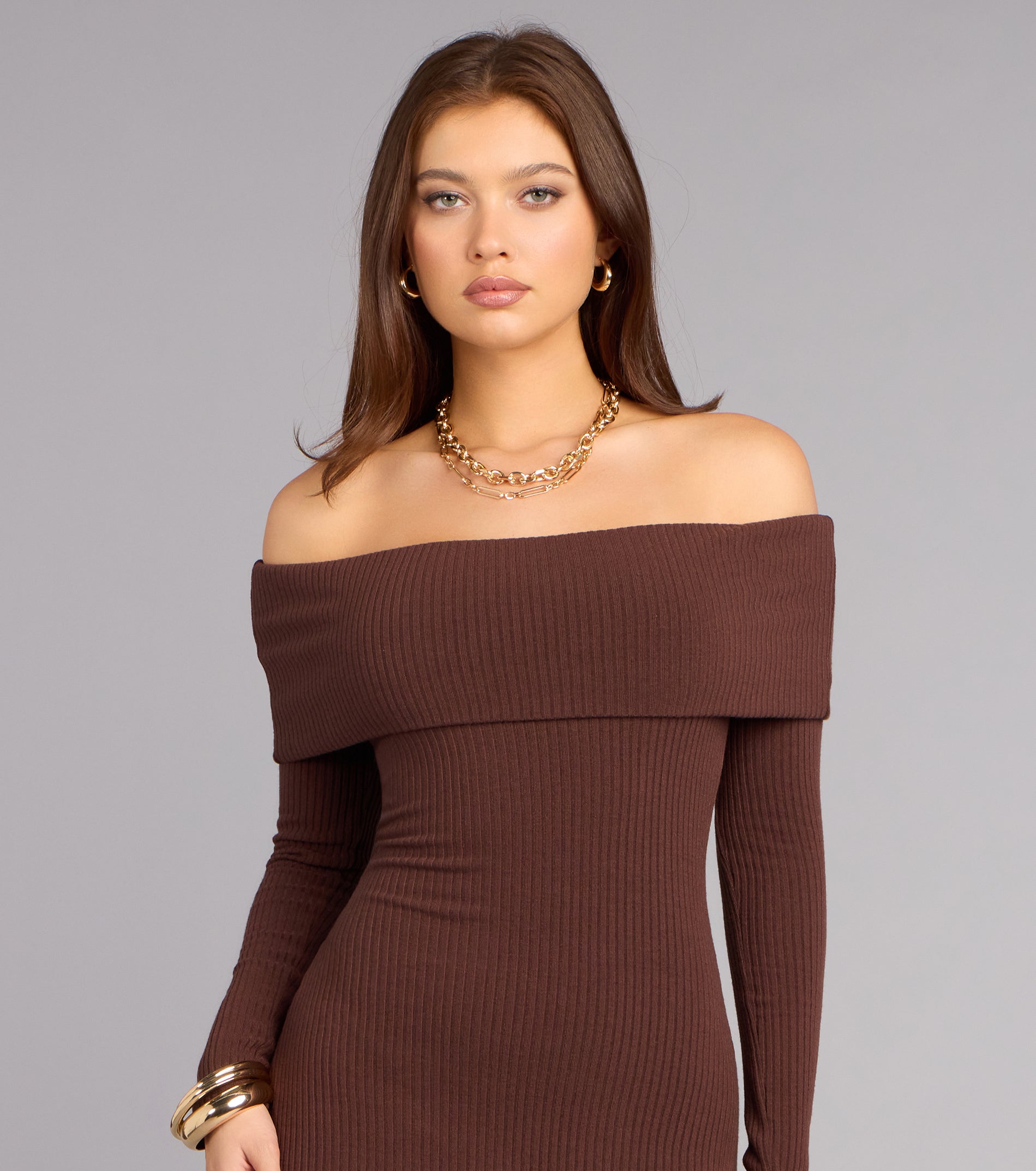 Soft Spoken Confidence Rib Knit Mini Dress