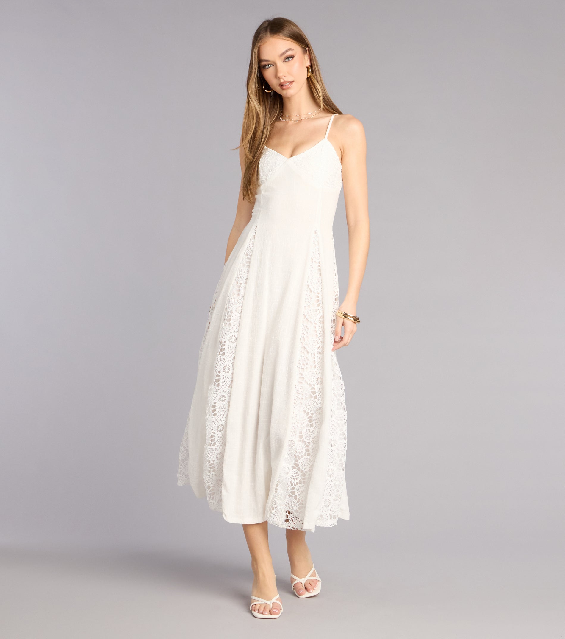 Soft Spoken Statement Linen V Neck Maxi Dress