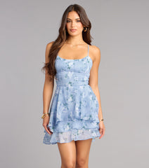 Brunch Plans Floral Chiffon Skater Dress