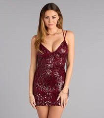 Own The Vibe Sequin Lace-Up Mini Dress