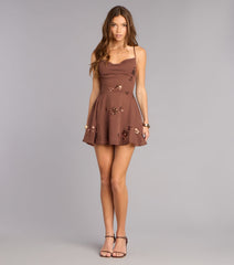 Flirty Sparkle Floral Sequin Mini Dress