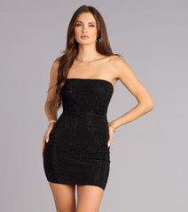 Midnight Magic Rhinestone Tube Mini Dress