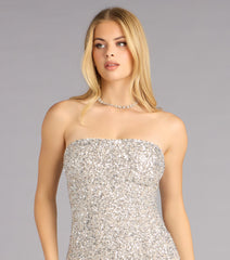 Dazzle Hour Strapless Sparkle Mini Dress