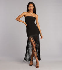 Bold Moves Fringe Bandage Maxi Dress