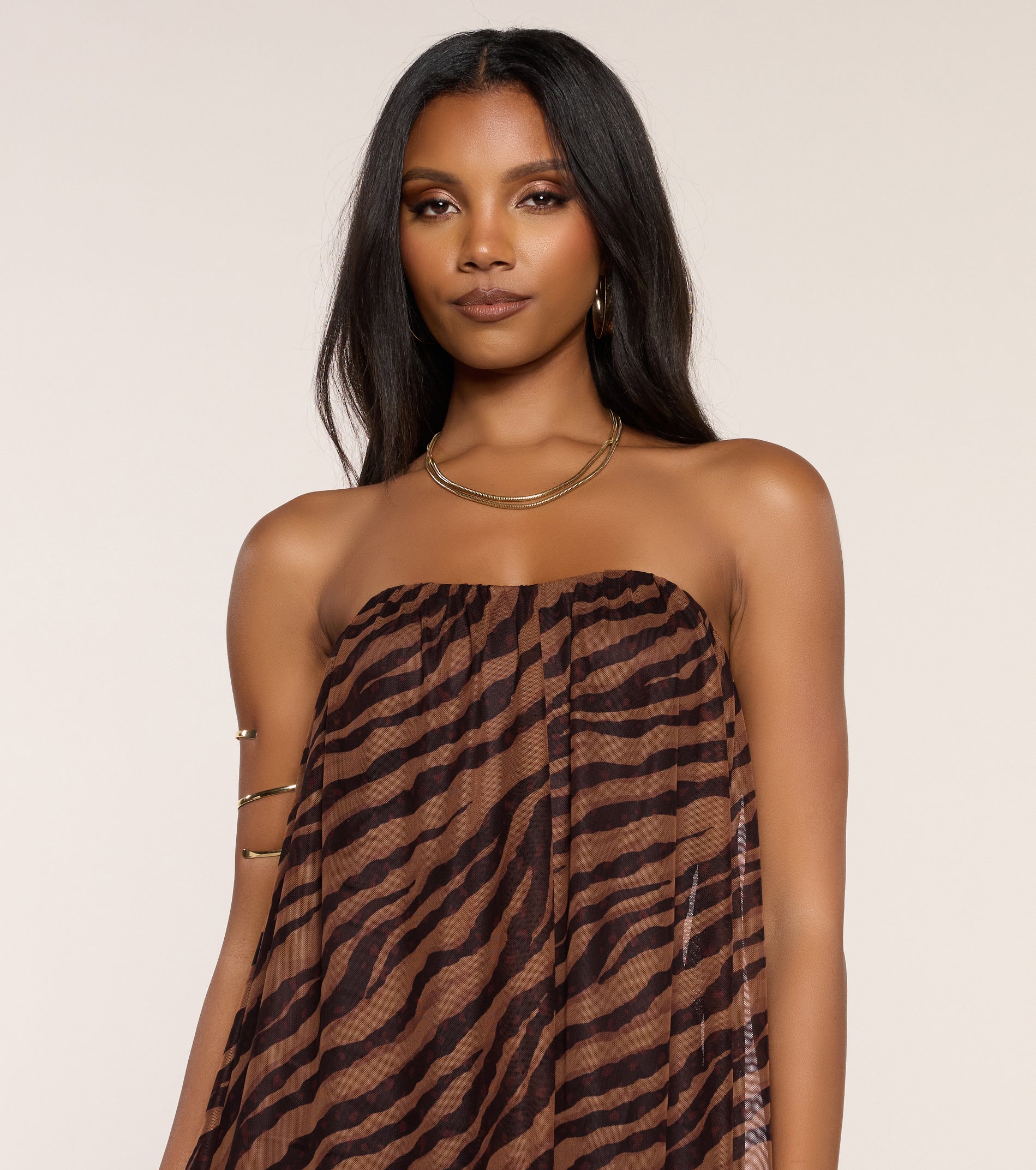 Prowlin' Tiger Mesh Mini Dress