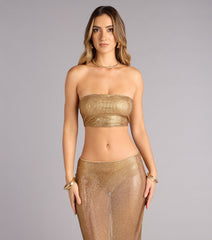 Glow Getter Rhinestone Lace-Up Tube Top