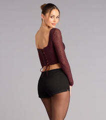 Glow Curve Long Sleeve Corset Top