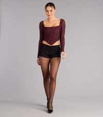 Glow Curve Long Sleeve Corset Top