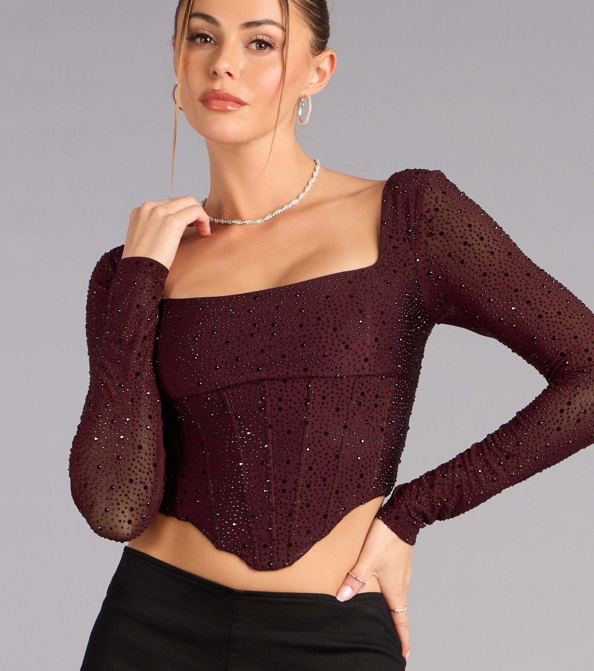 Glow Curve Long Sleeve Corset Top