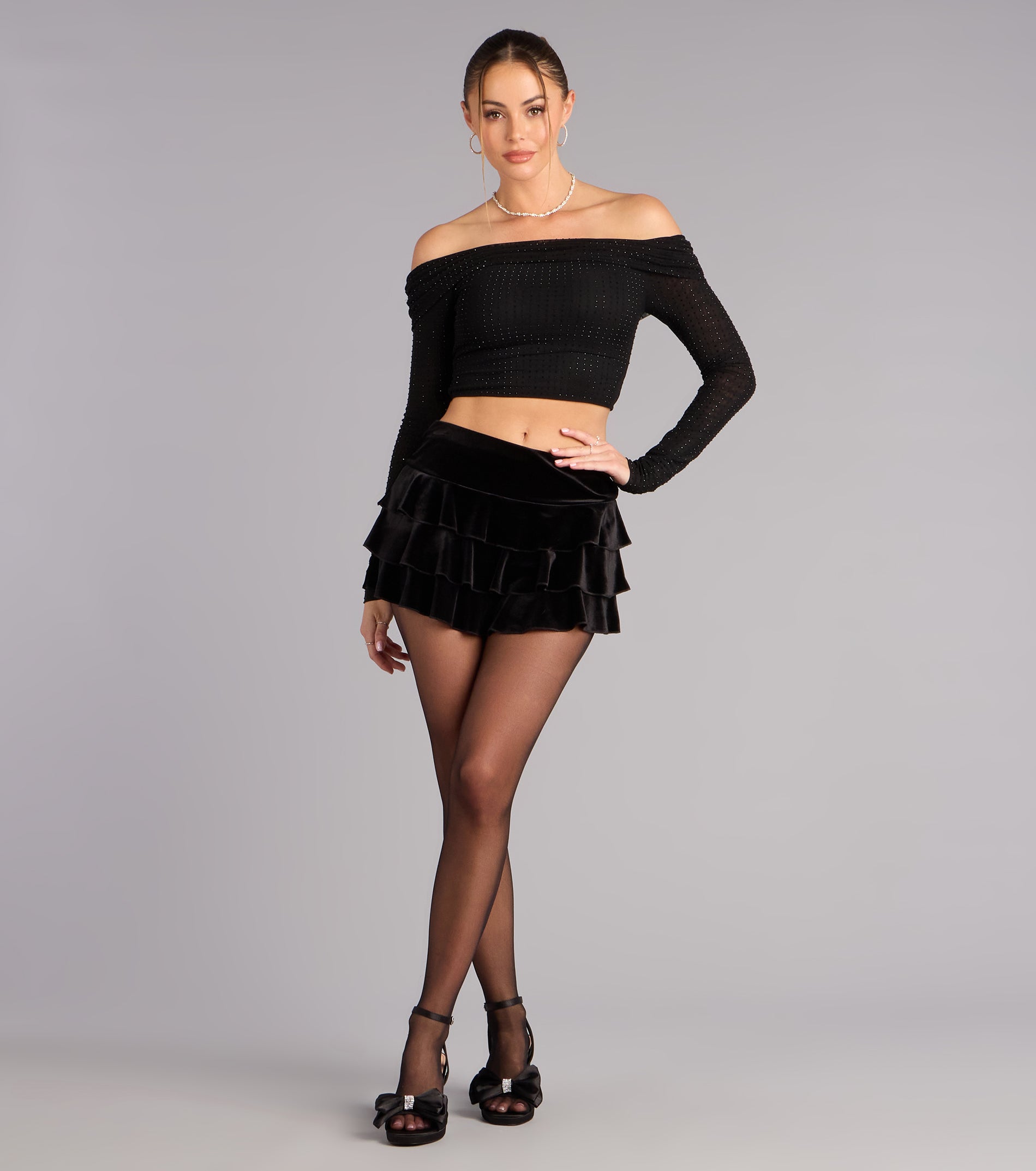 Shimmer Ease Off-The-Shoulder Top