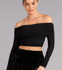 Shimmer Ease Off-The-Shoulder Top
