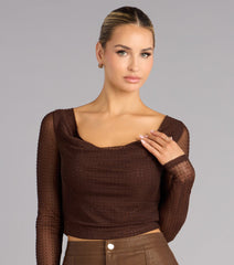 Double Take Rhinestone Long Sleeve Top